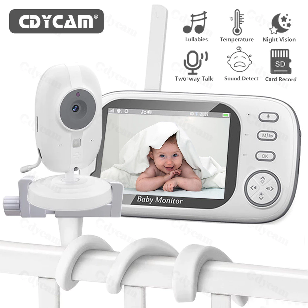 3.5" Babá Eletrônica, Bebê Câmera Monitor Vídeo,720P HD Monitor de Bebe,Visão nocturna,Sem Wi-Fi ,Temperatura ambiente