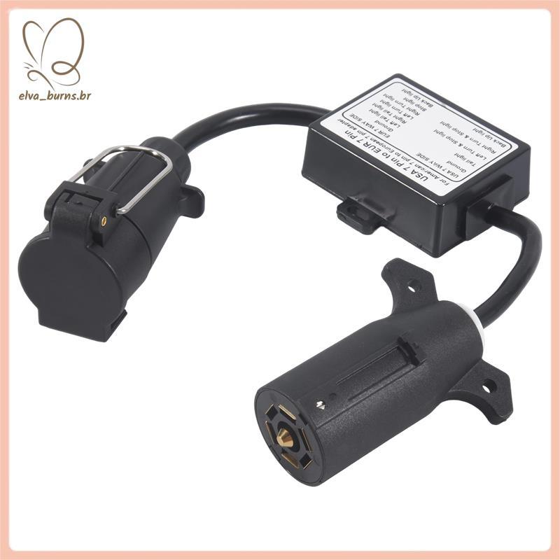 [elva_burns.br] Conector De Luz De Reboque Eua Para Ue Adaptador De Tomada De 7 Vias Linker De Veículo De Barra