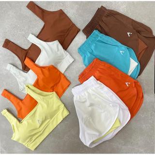 Conjunto Short Duplo Tactel Poliamida Fitness Academia Treino
