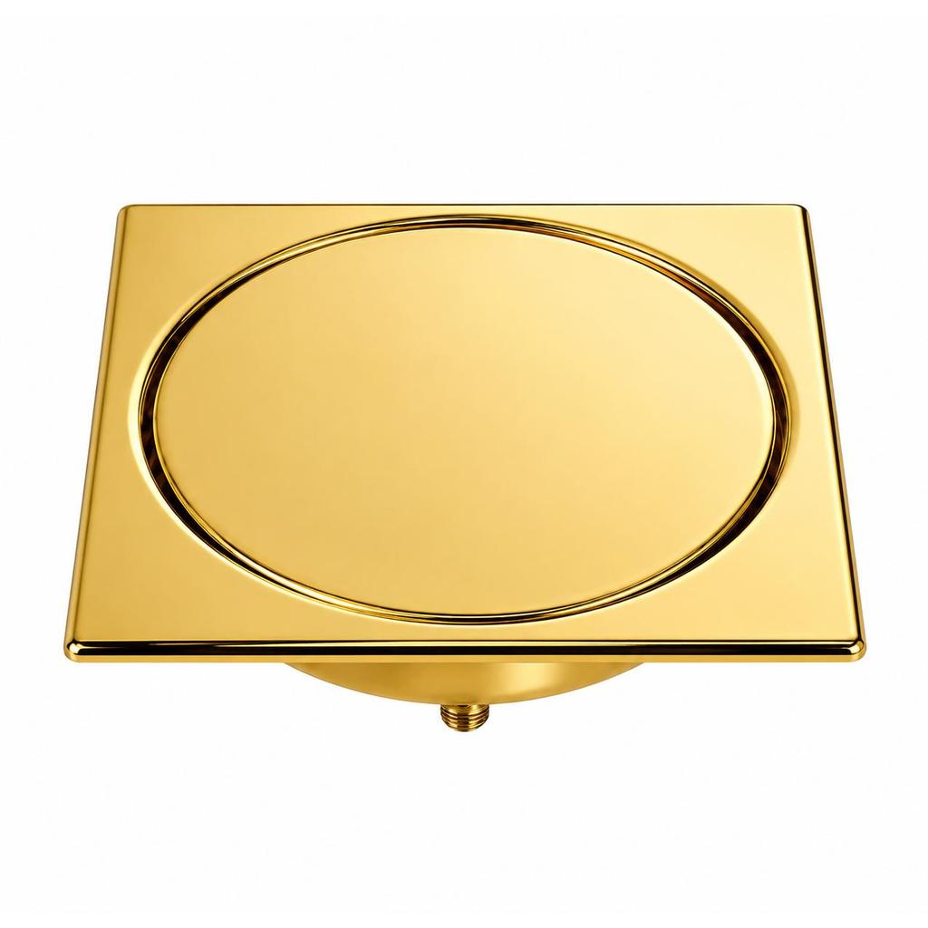 Ralo Inteligente para Piso Click Dourado 15X15 cm
