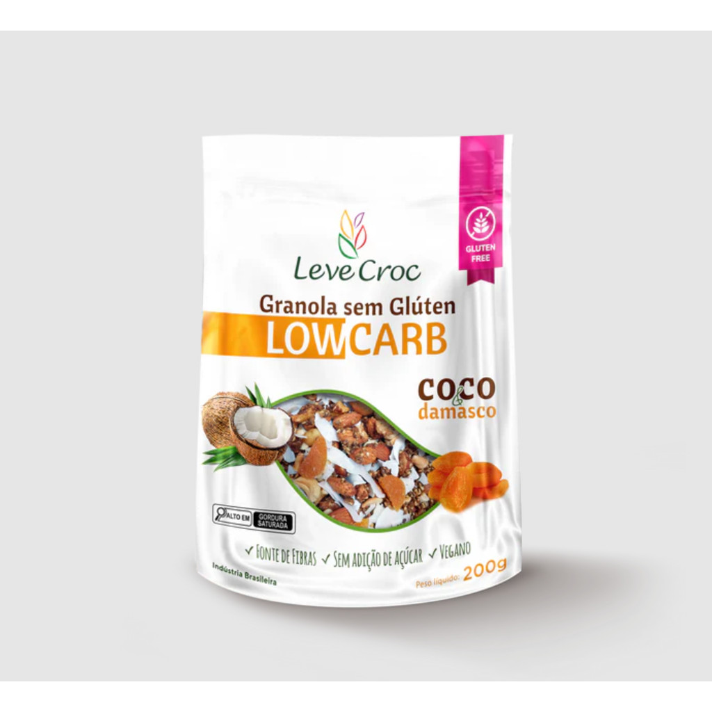 Granola Low Carb - Coco e Damasco Leve Croc 200G