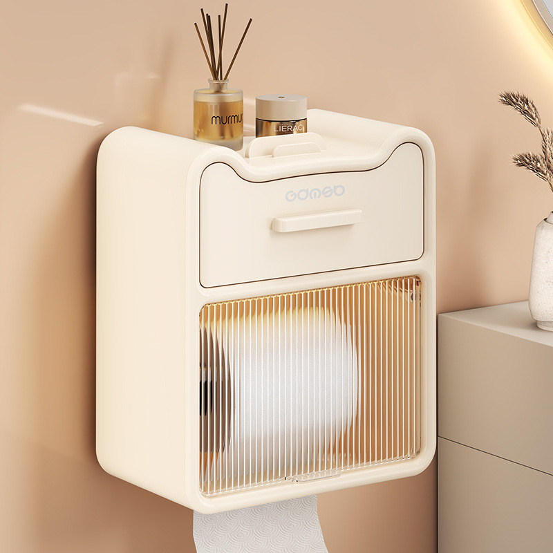 Suporte de papel higiênico para banheiro, caixa de lenços de papel montada na parede, suporte para rolo de papel higiêni