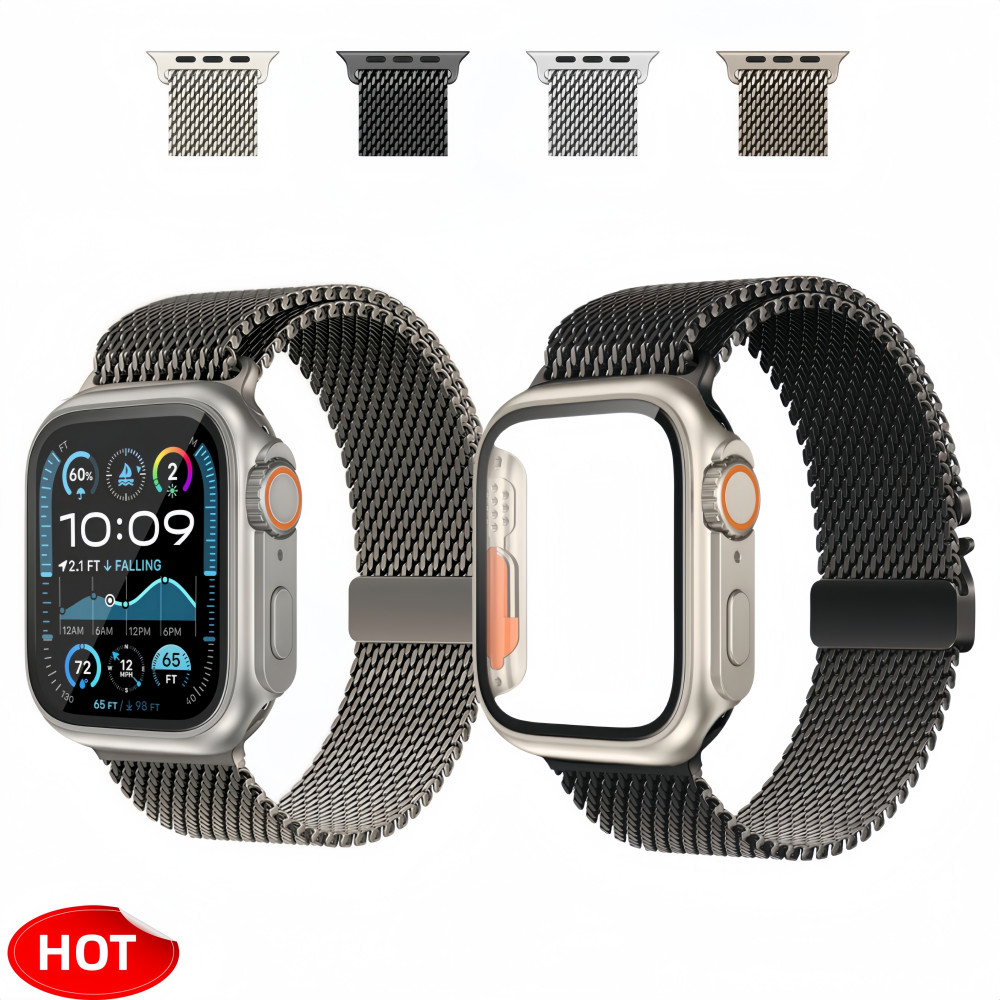 Milanesa Pulseira De Metal+Mudar Para 49mm Ultra Case Kit Para Apple Watch 10 11