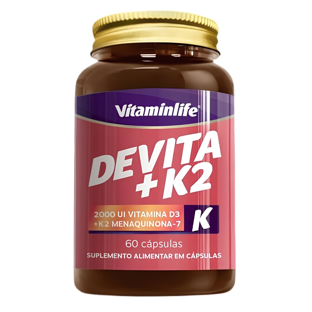 Devita + K2 Vitaminas D3 Vitaminlife 60 Cápsulas Sem Sabor
