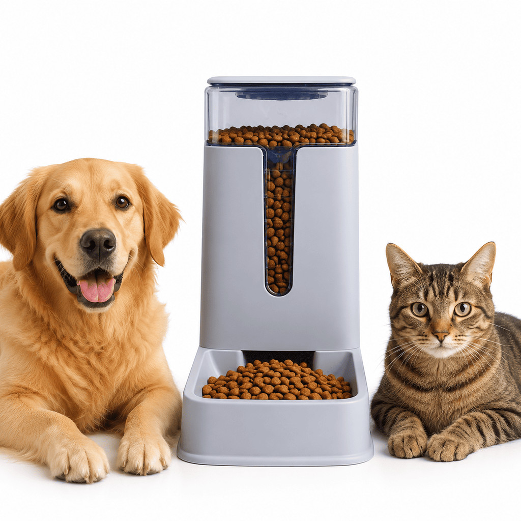 Comedouro Automático Cães E Gatos Alimentador Pet Por Gravidade 3,5L Plástico Antiderrapante