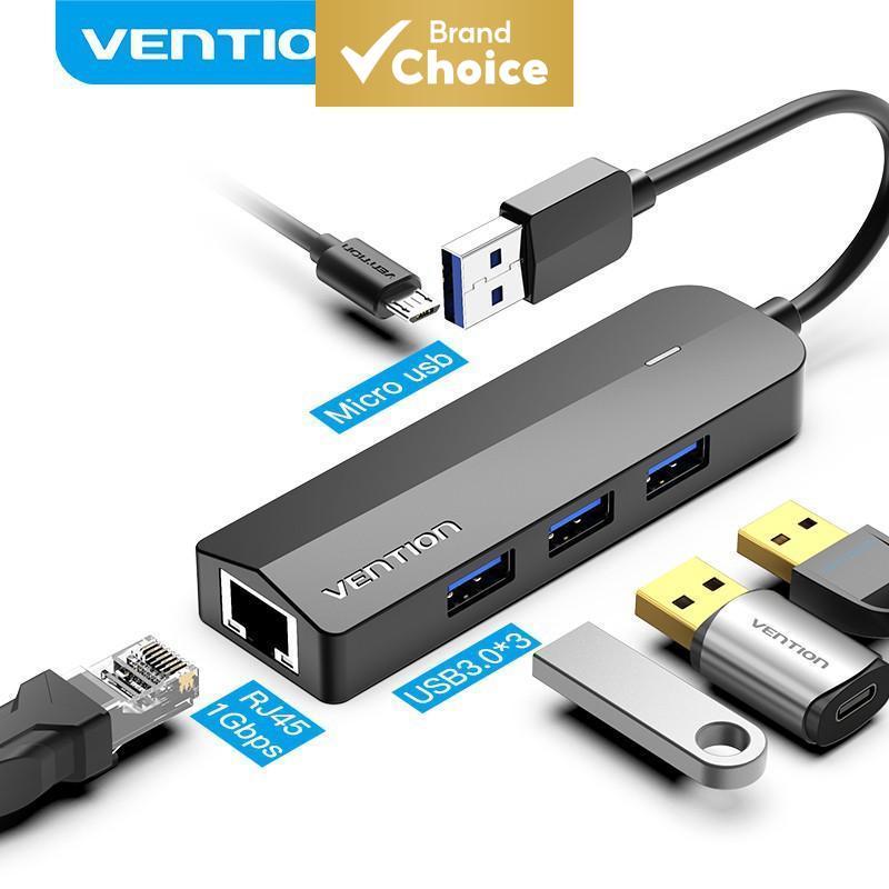 VENTION Hub USB 3.0/2.0 para Ethernet RJ45 10 Gigabit/100/1000 Mbps de Alta Velocidade LAN Adaptador de Rede com Fio 4
