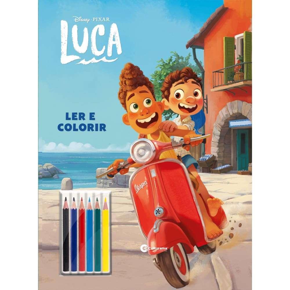 Livro Ler E Colorir Gigante Com 6 Lápis De Cor Luca