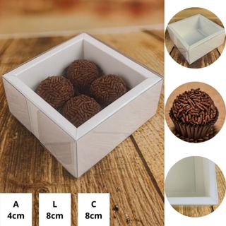 15 CAIXA 4 DOCES BRANCA MOLDURA QUADRADO 8X8X4 (YIN) P0350 em Oferta na Shopee