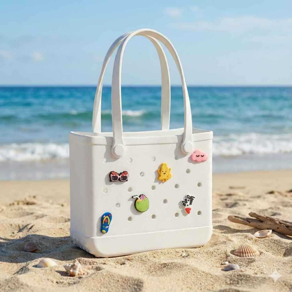 Bolsa de Praia EVA 37x30x13 Leve Resistente com 6 Pins Ideal Piscina e Praia