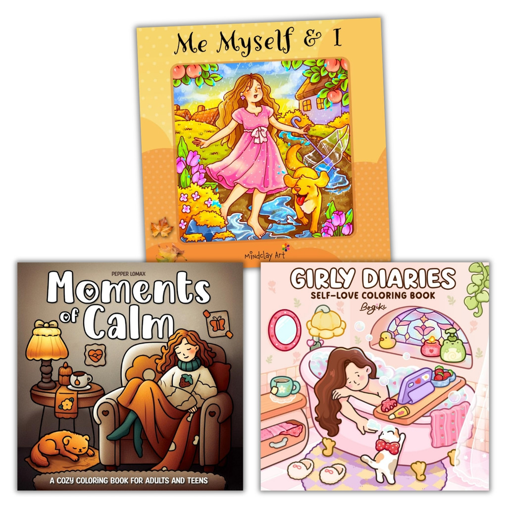 Livro Me Myself & I - Livro de colorir - Tamanho 21x21 - Folhas grossas 120Gr - Variação - Frete Grátis