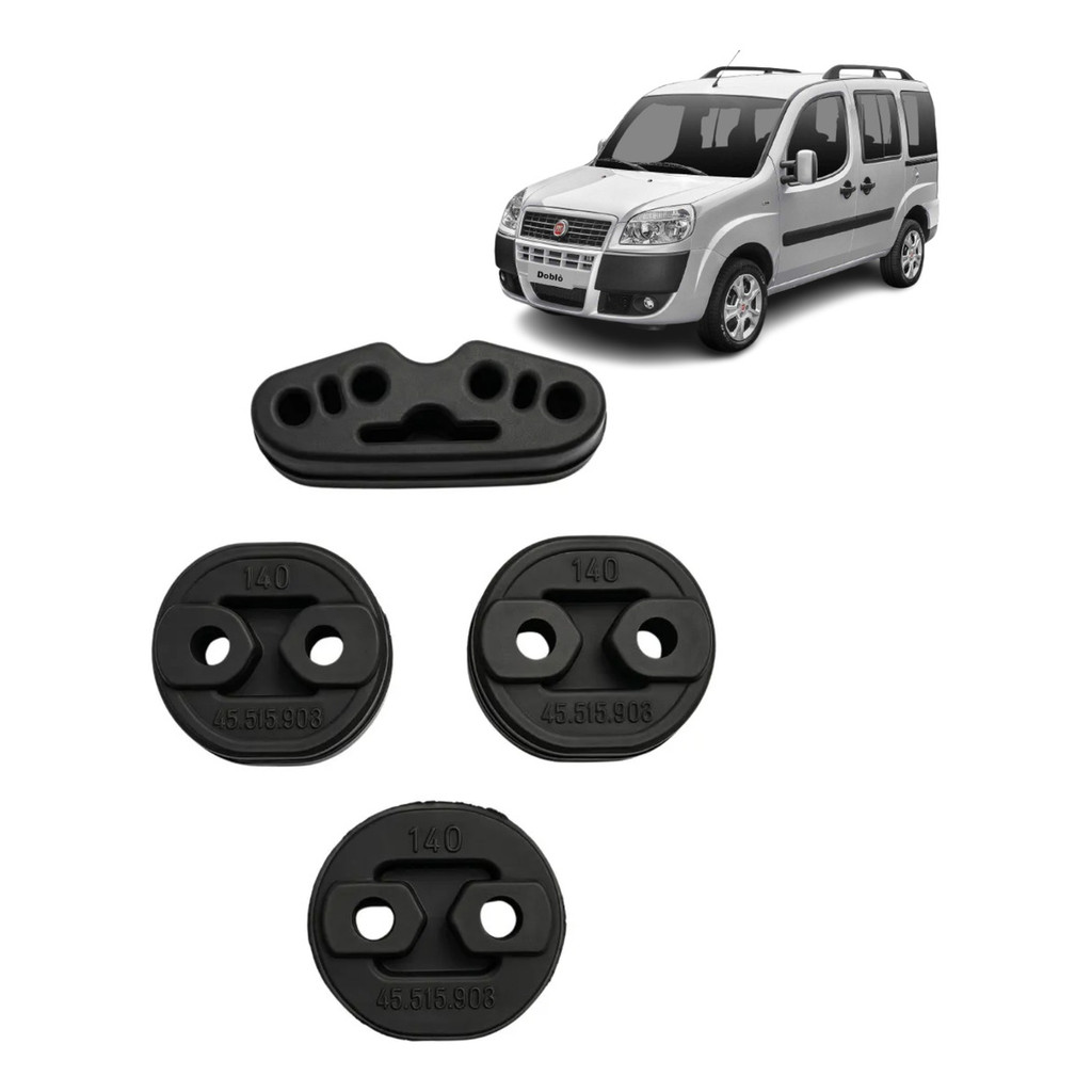 Kit Coxim Escapamento Fiat Doblo Todas - Kit Competo Borracha Super Resistente