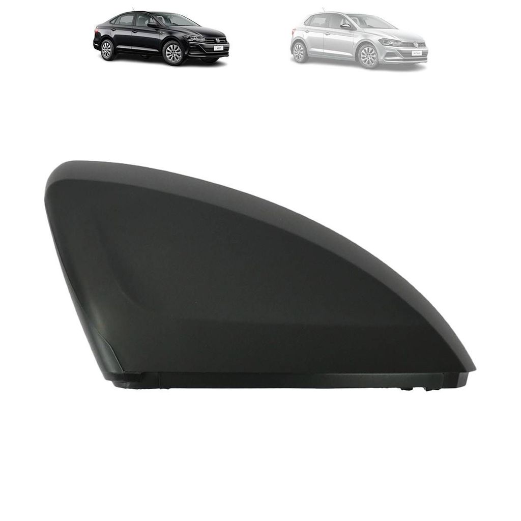CAPA RETROVISOR VOLKSWAGEN POLO 2018 A 2021 VIRTUS COM FURO PISCA (PRETA) LADO DIREITO