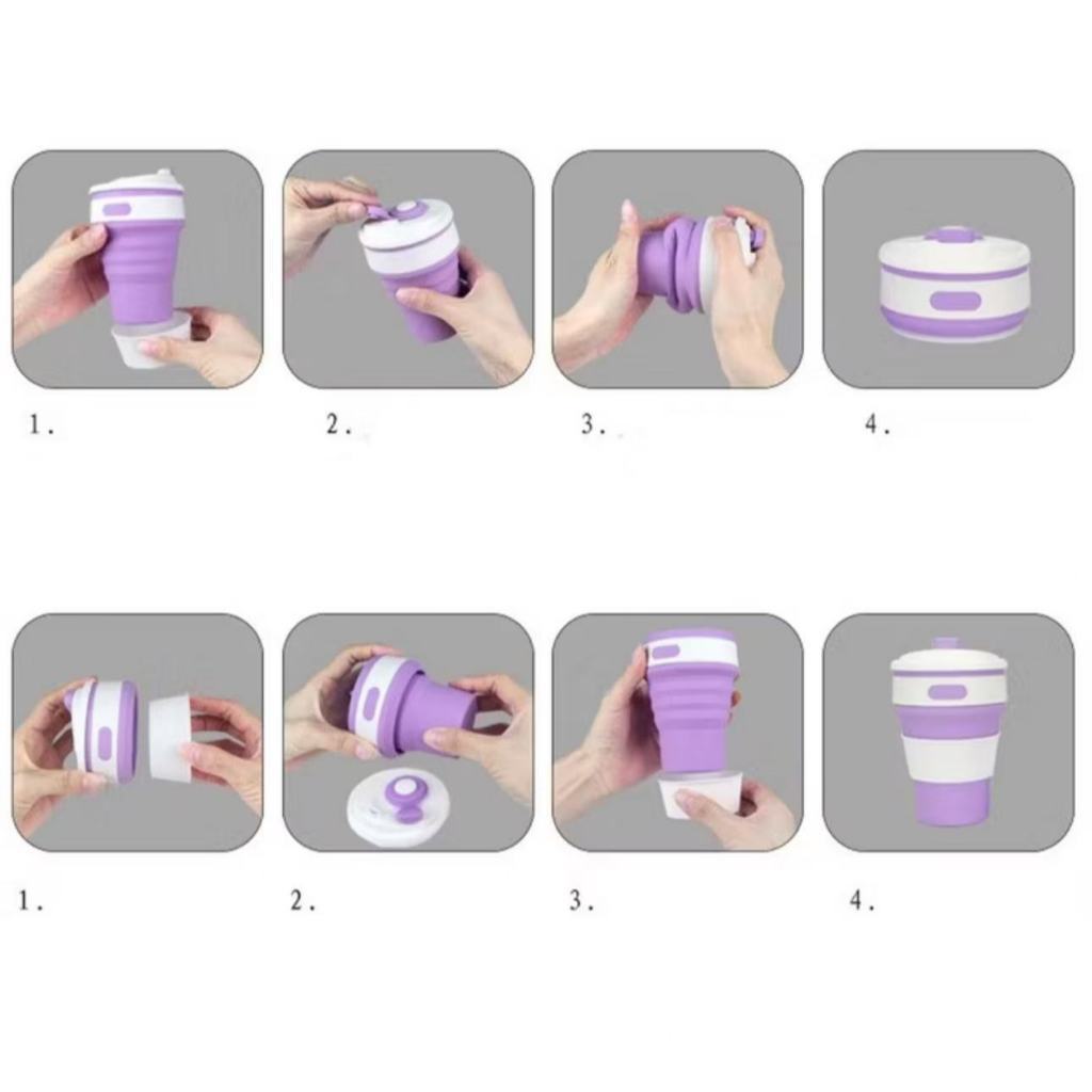 Copo Silicone  dobrável e ecológico 350 ml