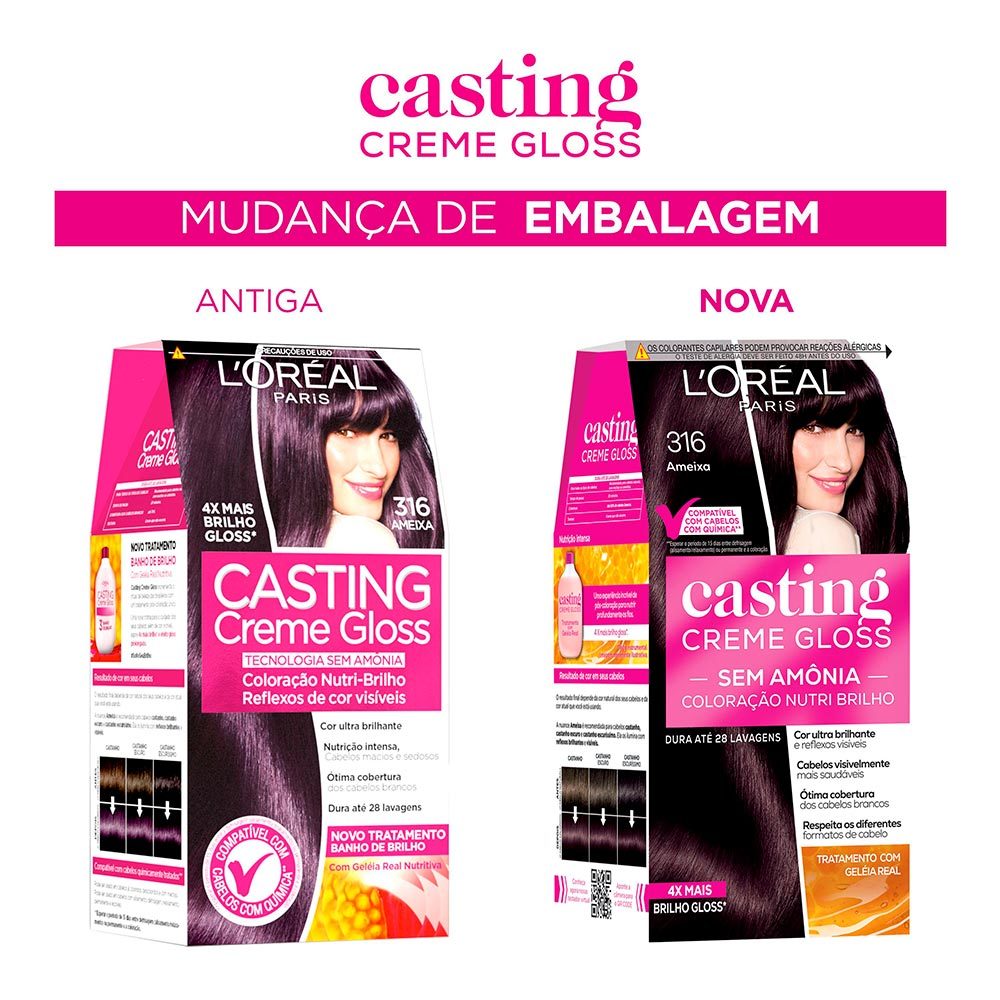 Detalhes do Tintura Casting Creme Gloss Ameixa 316
