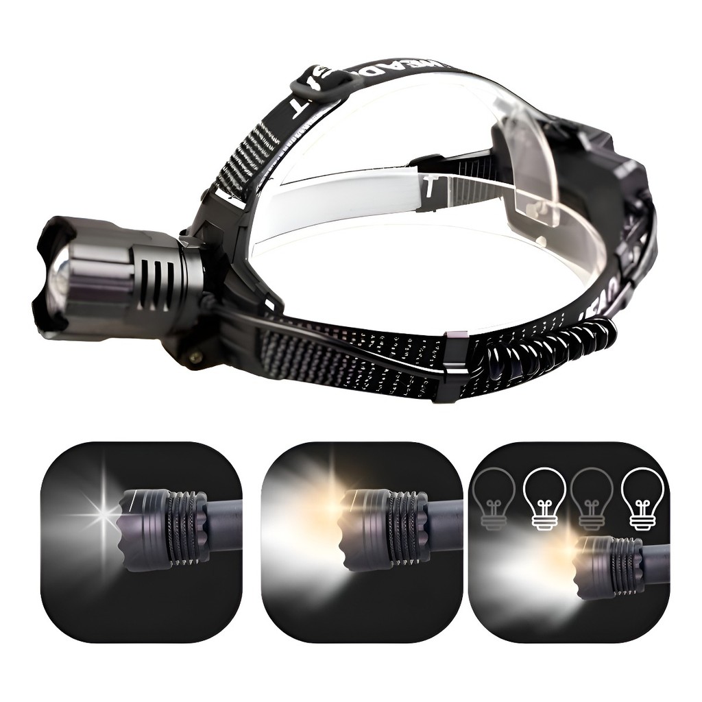 Lanterna de Cabeça LED V3 com Conector Tipo-C e Modos de Iluminação – Brilho de Até 500LM em Oferta na Shopee