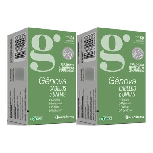 Kit 2 Gênova Cabelos E Unhas Com 60 Comprimidos Eurofarma