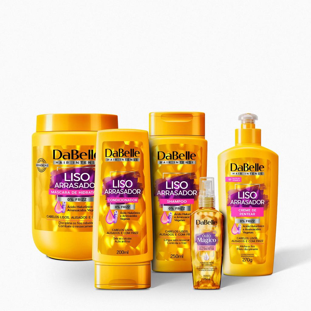 Kit Multiprotetor Liso Arrasador Dabelle Hair - 5 Produtos