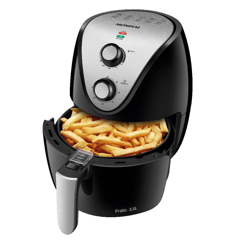 Imagem Fritadeira Elétrica Air Fryer 3.5 Litros Mondial AF30I Preta e Prata 127V