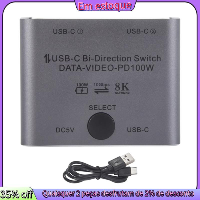 Divisor De Interruptor USB C Bidirecional 8K Switcher KVM 8K 60Hz 4K 144Hz Vídeo Para Múltiplas Fontes Sem Linha