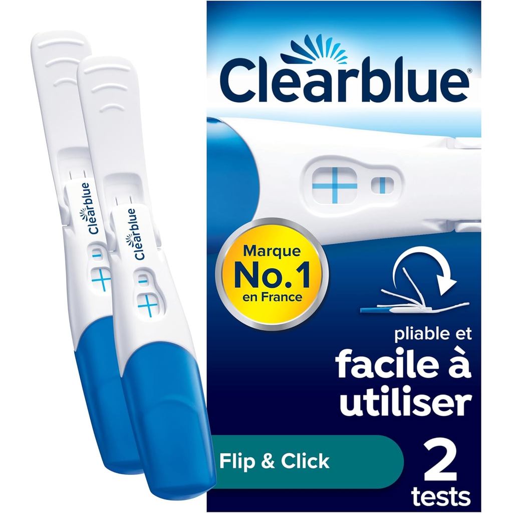 Teste de gravidez Clearblue Flip & Click para mulheres, dobrável e fácil de usar, detecta o hormônio HCG, fornece result