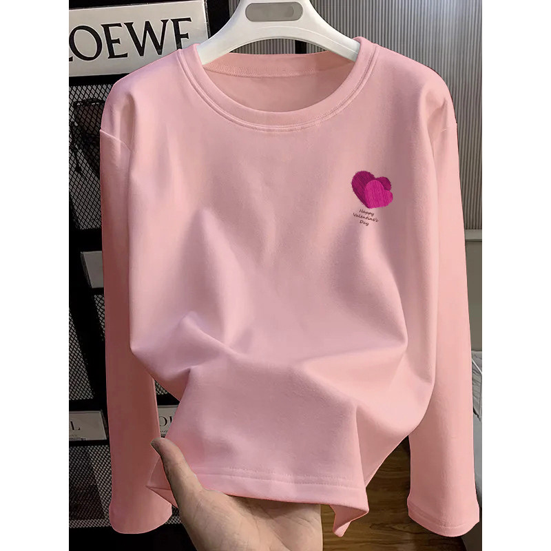 Camiseta de manga comprida de algodão puro masculino feminino primavera outono estilo americano ins Street Wear camiseta