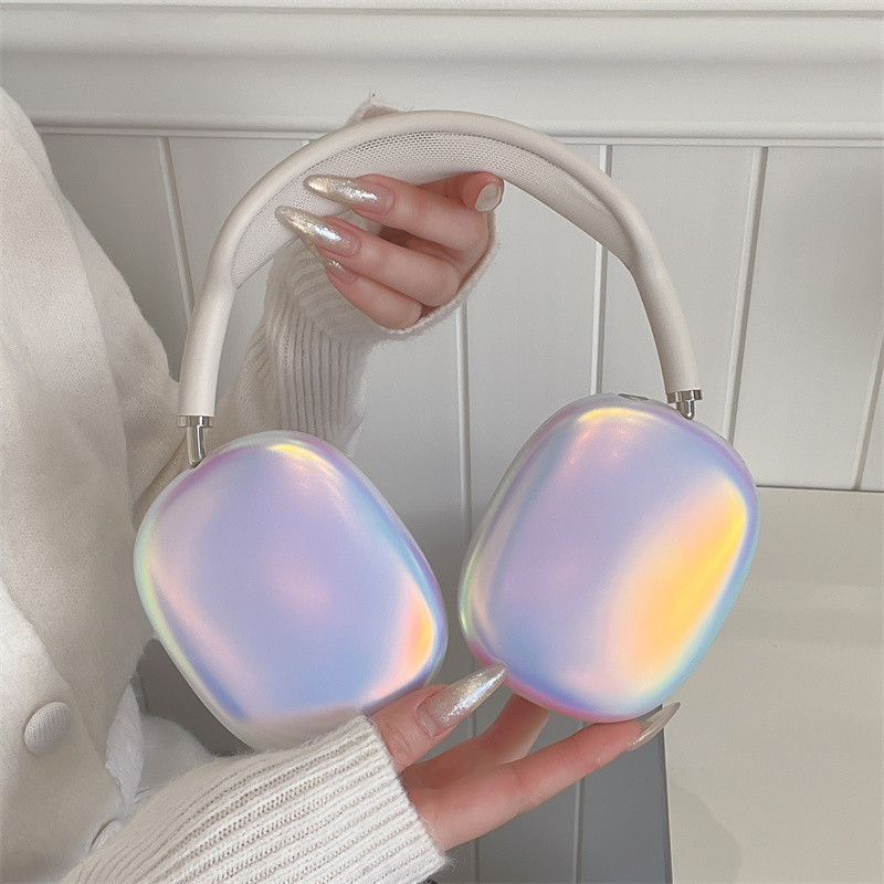 Cor deslumbrante a Laser para Airpods max Capa de fone de ouvido simples Apple A