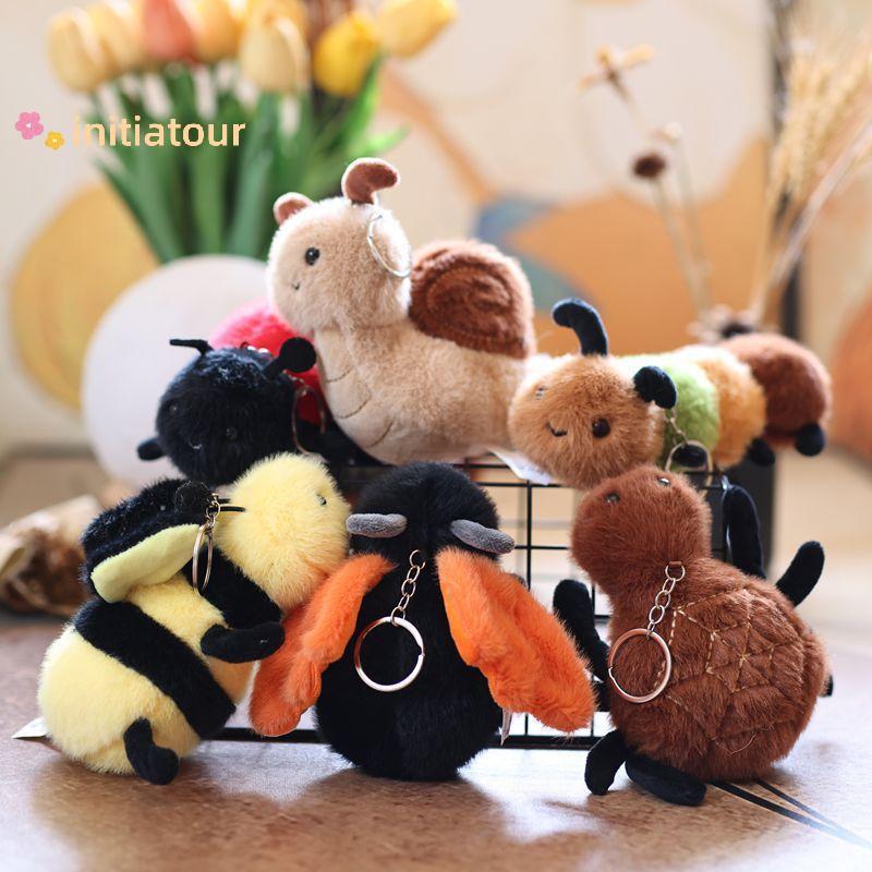 [Init-t] 1 Peça Pequeno Inseto Brinquedo De Pelúcia Boneca Chaveiro Criativo Saco De Pingente Bonito Caracol Abelha Pres