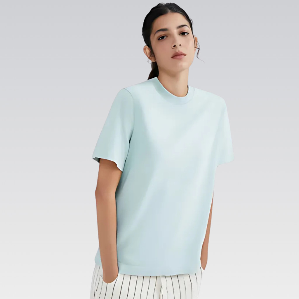 Blusa Feminina Hering Manga Curta Malha Binada Estonada