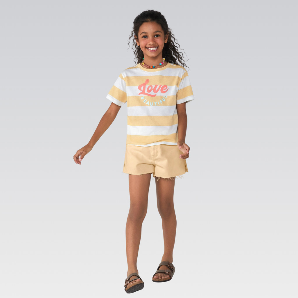 Shorts Infantil Menina Sarja Colorida Hering Kids Verão Plus