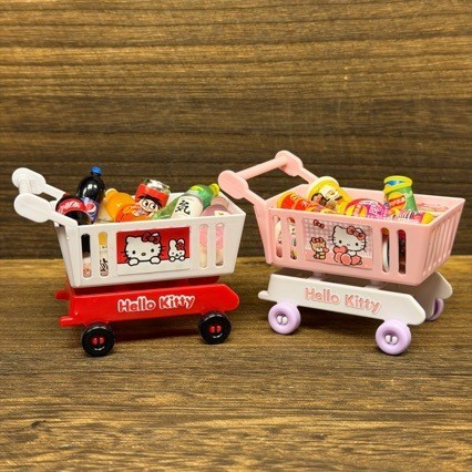 Casa de boneca em miniatura Mini cesta de compras de supermercado de plástico carrinho de compras casa de brincar modelo