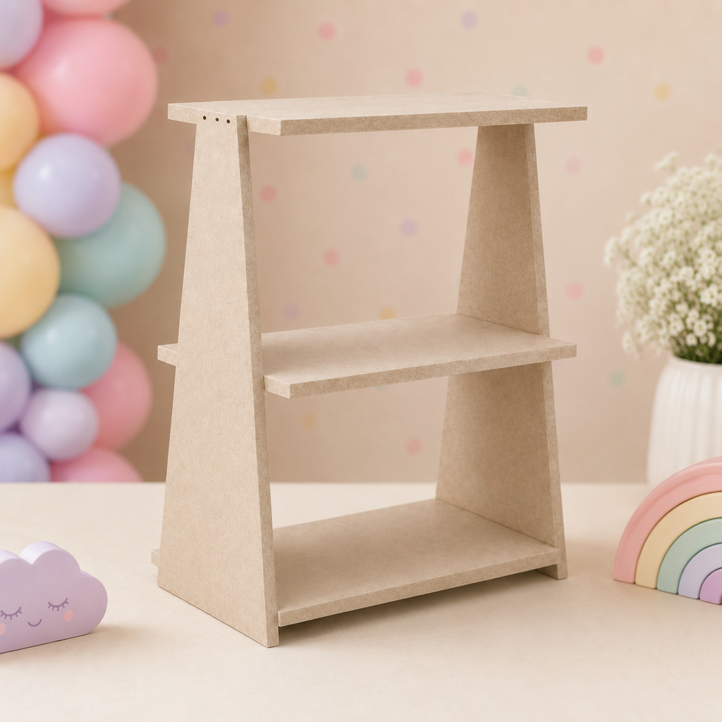 Escadinha Decorativa MDF Cru suporte para Doces Lembrancinhas Festa Aniversário Mesa Provençal Infantil
