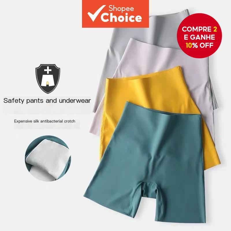 Cintura Alta Sem Costura Roupa Interior Feminina Calças De Segurança Levantamento De Barriga E Quadril shorts De Seda Ge