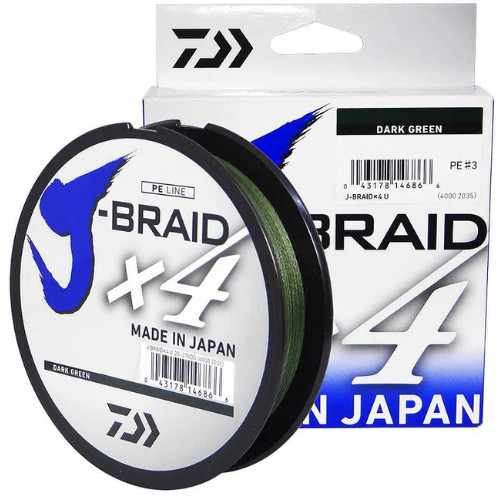 Linha Multifilamento Daiwa J-braid X4 0,33mm Verde 135m