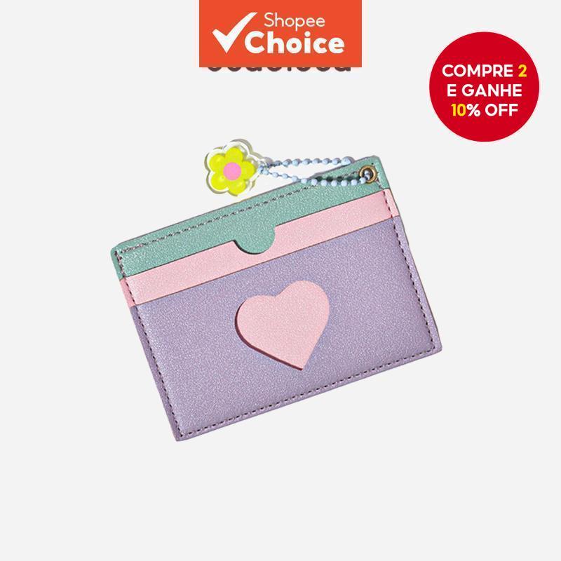 SeaGloca Porta-Cartões Coreano Simples Ultra-Fino E Multi Para Mulher No 1808