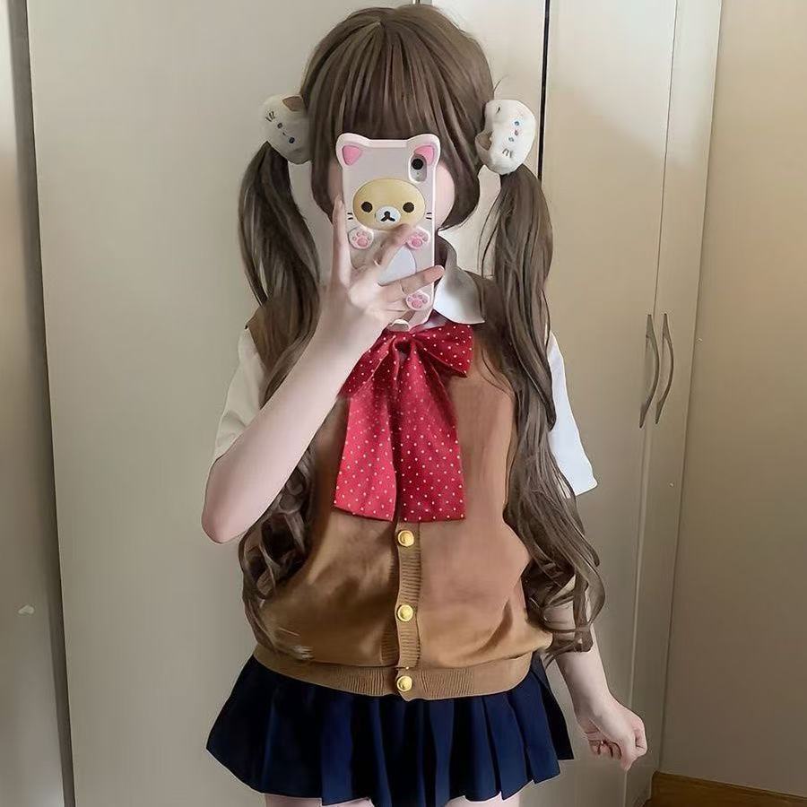 Conjunto de uniforme escolar estilo japonês para meninas, incluindo jaqueta JK, colete Kishu, uniforme escolar, camisa,