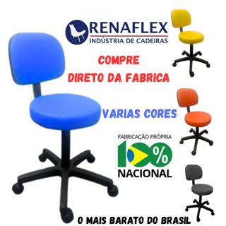 Cadeira Mocho FlexLine Giratório Estética Massagista e Tatuador, varias cores direto da Fábrica em Oferta na Shopee