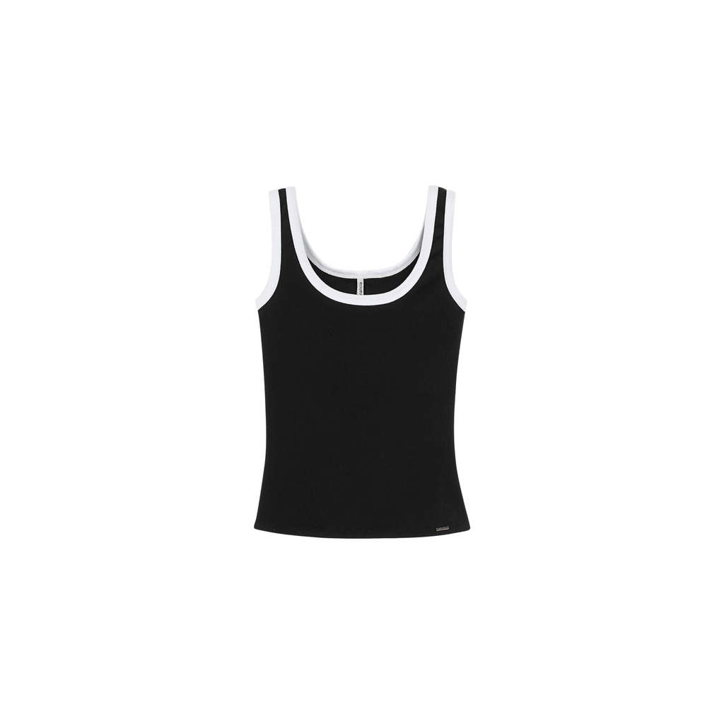 Detalhes do Regata Feminina Ribana Debrum Contraste Marialícia Preto