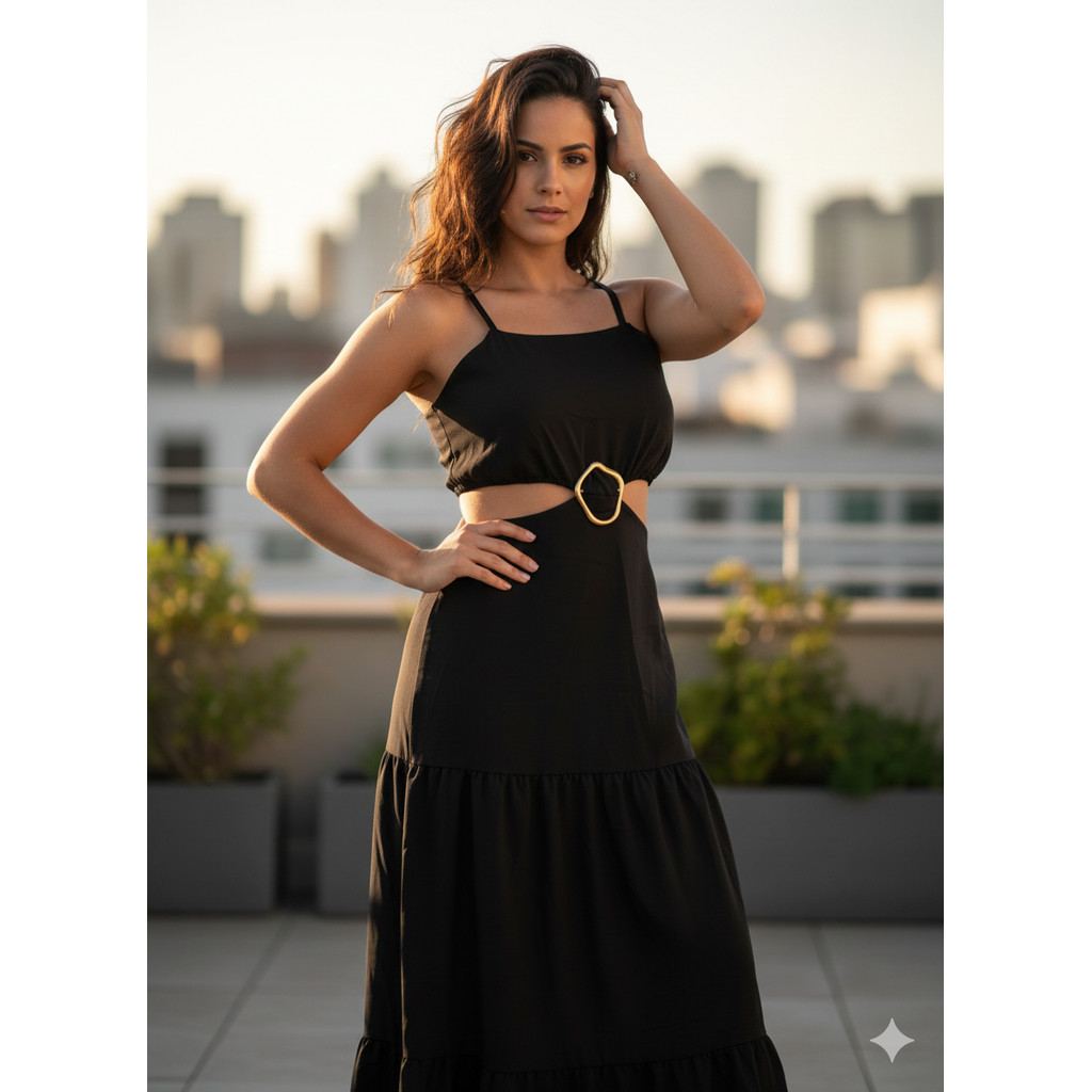 Vestido Longo Feminino Evangélico para Igreja Rodado Fluido Viagem Festa Blogueira 2026 Lançamento