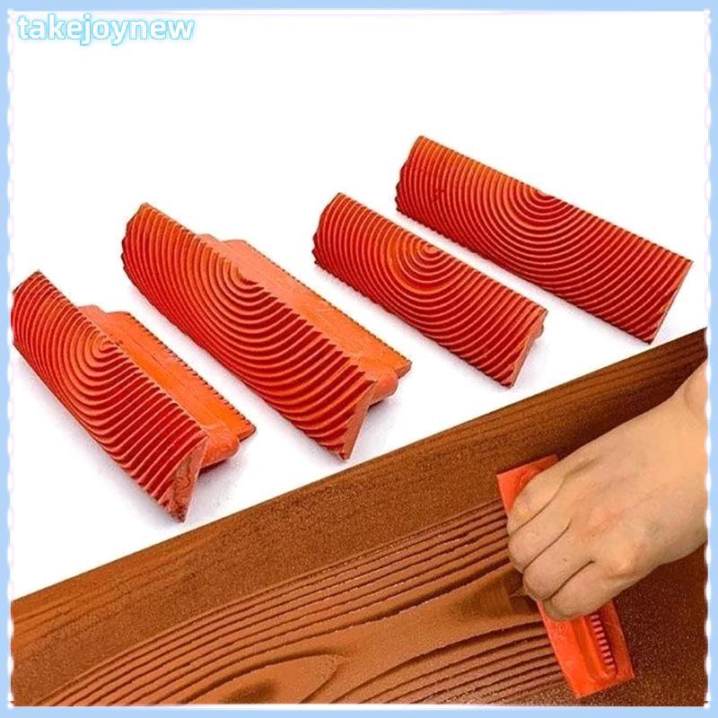 [takejoynewBR] 2 Unidades/Conjunto Rolo De Borracha Escova Ferramentas De Pintura Imitação De Grãos De Madeira De Parede