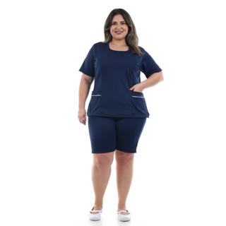 Uniforme Bermuda E Jaleco  Helanca Plus Size Confortável em Oferta na Shopee