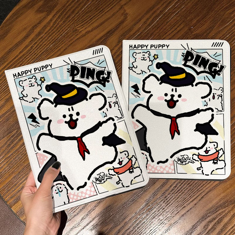 Capa Capinha Flip Cachorro de linhas para Tablet Samsung Galaxy Tab S6 Lite  A9 PLUS S9 S10FE PLUS+CASE Slot para Caneta