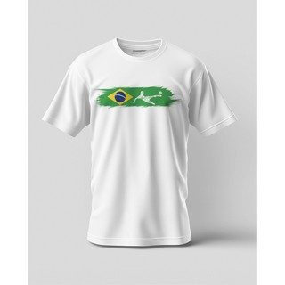 Camiseta Brasil Futebol Slim Casual Unissex Básica 100% Algodão