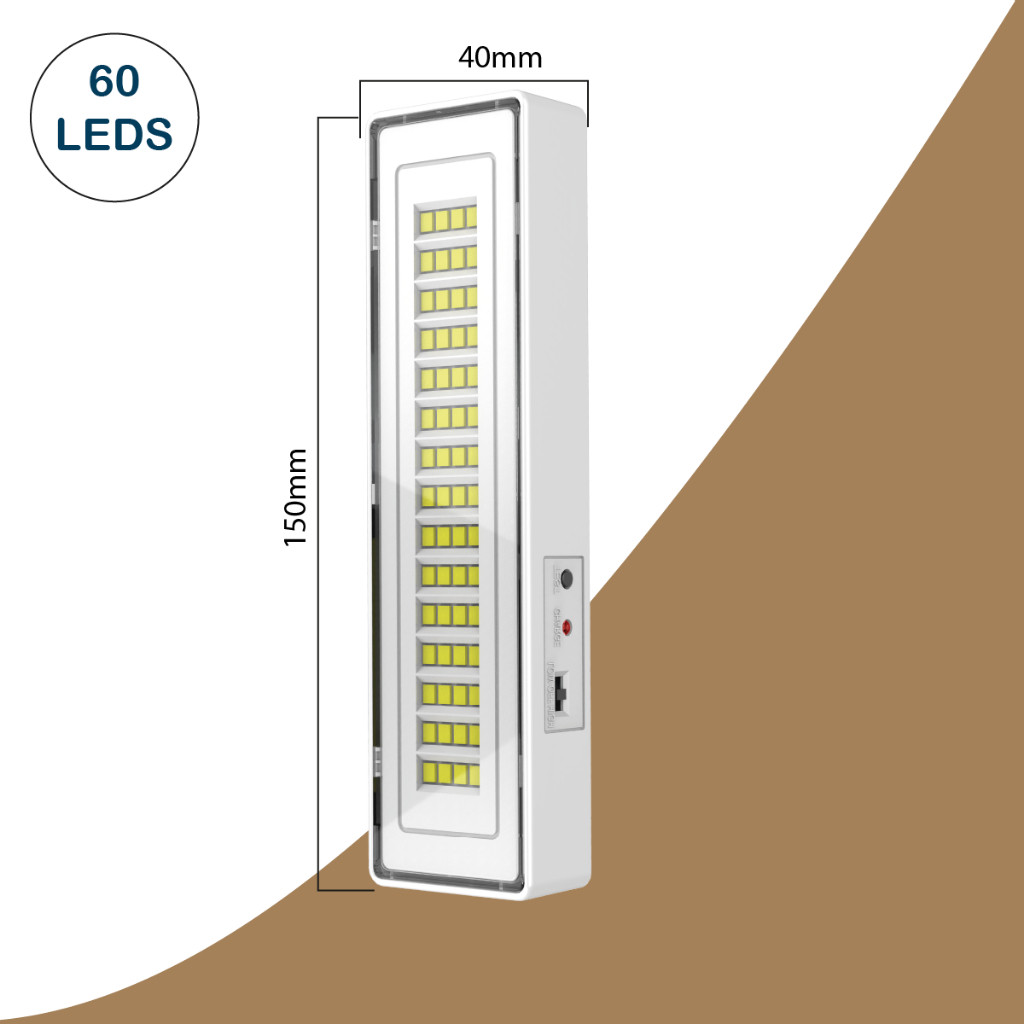 Luminária Emergência Lâmpada 150, 120, 90, 60 ou 30 Leds Recarregável Bivolt Luz Branca Fria · foto 2