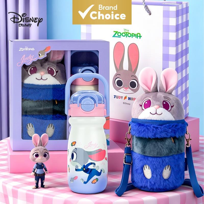 Disney Copo Duplo para Crianças com Canudo - Garrafa de Água Zootopia - Presente de Aniversário