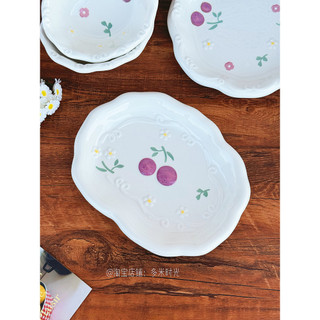 Guoliguoq pratos coloridos Underglaze de alto valor, pratos criativos, fofos, pratos de jantar de cerâmica, sobremesa, p