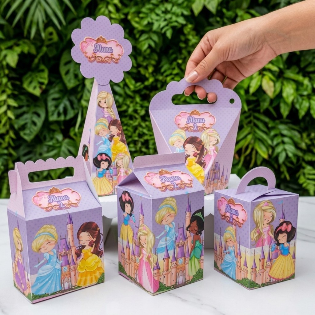 Kit Caixas Festa Personalizada - Lembrancinhas - Princesas Baby Cute
