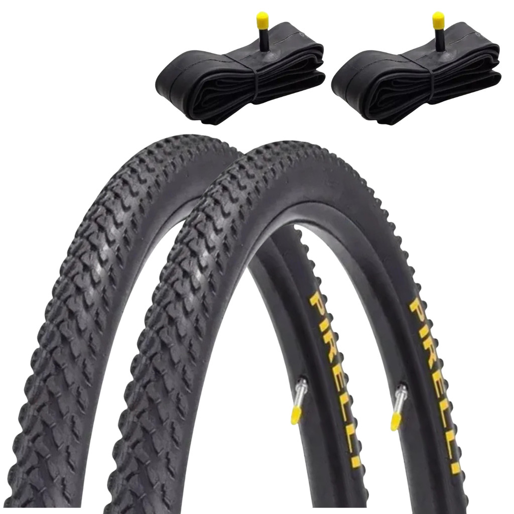 Kit 2 Pneus Pirelli Scorpion MB2 Aro 26x2.0 + 2 Câmaras De Ar Aro 26 Bico Grosso 33mm MTB Bike