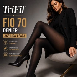 Meia Calça Trifil Fio 70 Acrílica Opaca Preta Inverno