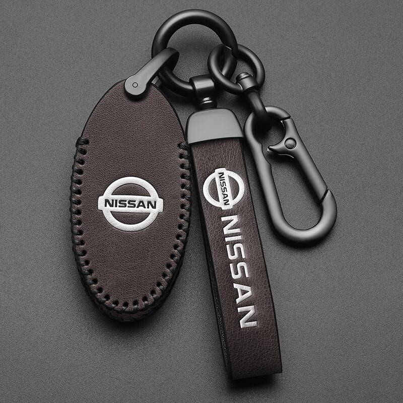 Capa Protetora de Couro para Chave Inteligente de Carro, Porta-Chaves, Bolsa Protetora para Nissan Almera, Leaf, March,