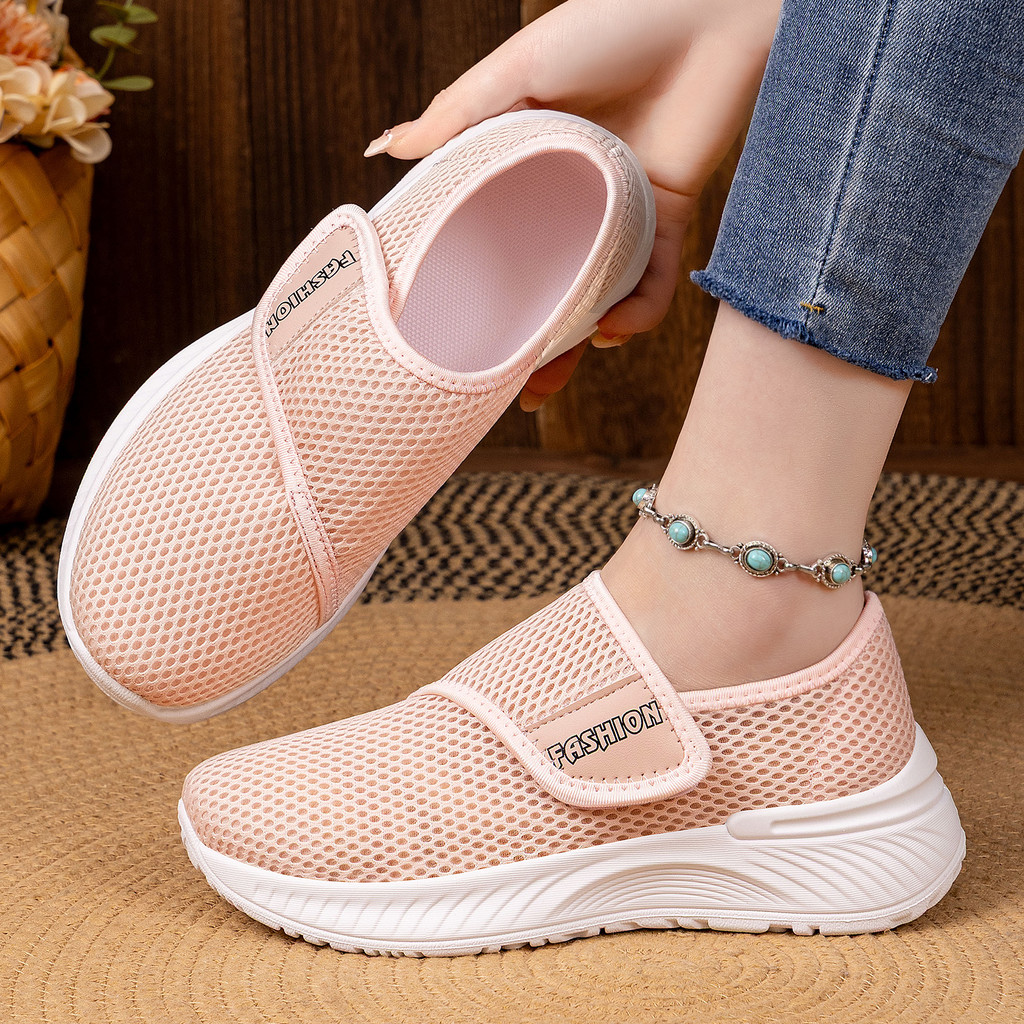 Sapatos de rede femininos sapatos casuais primavera novo estilo sapatos femininos preguiçoso Velcro respirável l